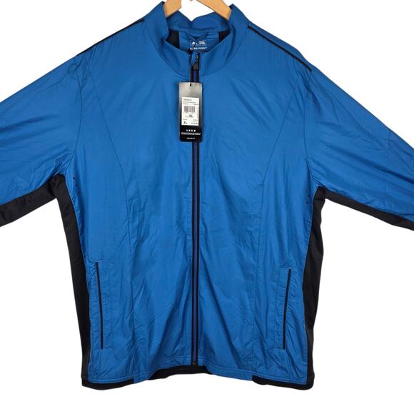 Adidas Men's XL Jacket Climaproof Wind Blue Black Lightweight New with Tags - Picture 1 of 12